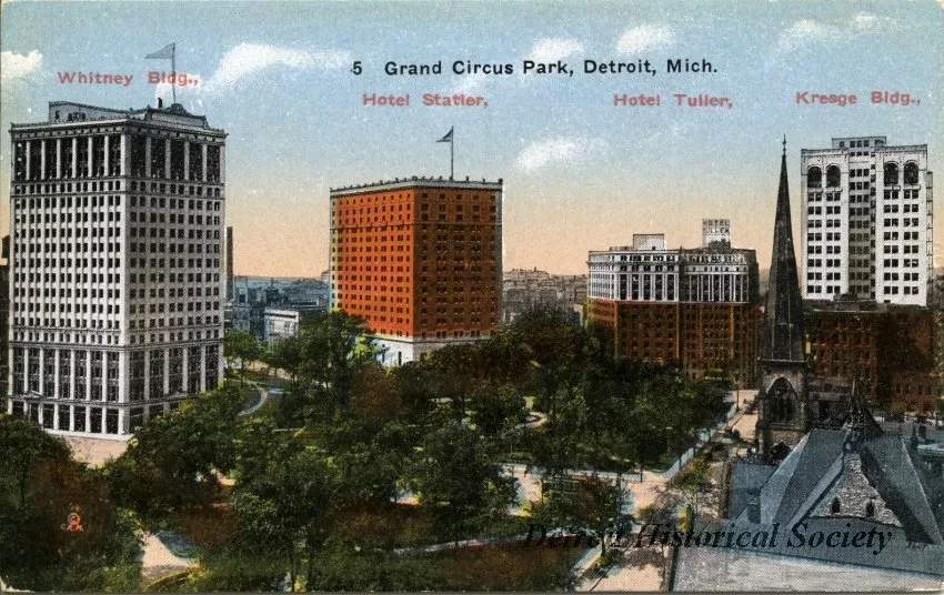 Postcard - Grand Circus Park, Detroit, Mich.