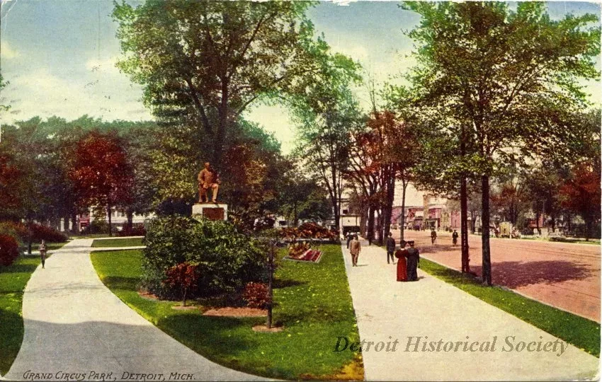 Postcard - Grand Circus Park, Detroit, Mich.