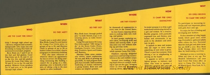 Brochure - The Camp Fire Girls