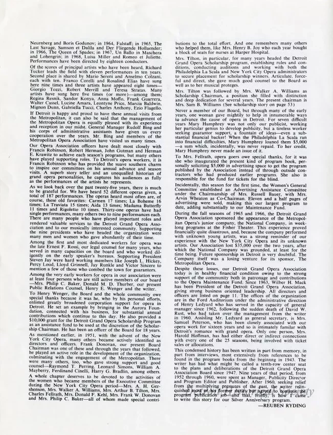 Booklet - Our Silver Anniversary Season, A Brief History of the Detroit Grand Opera Association