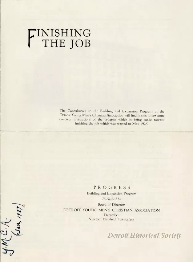 Newsletter - Finishing the Job, Progress Building and Expansion Program