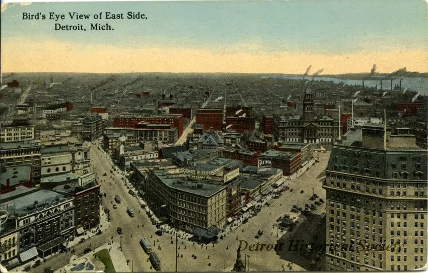 Postcard - Bird's Eye View of East Side, Detroit, Mich.