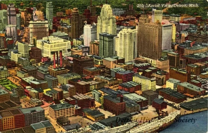 Postcard - Aerial View, Detroit, Mich.