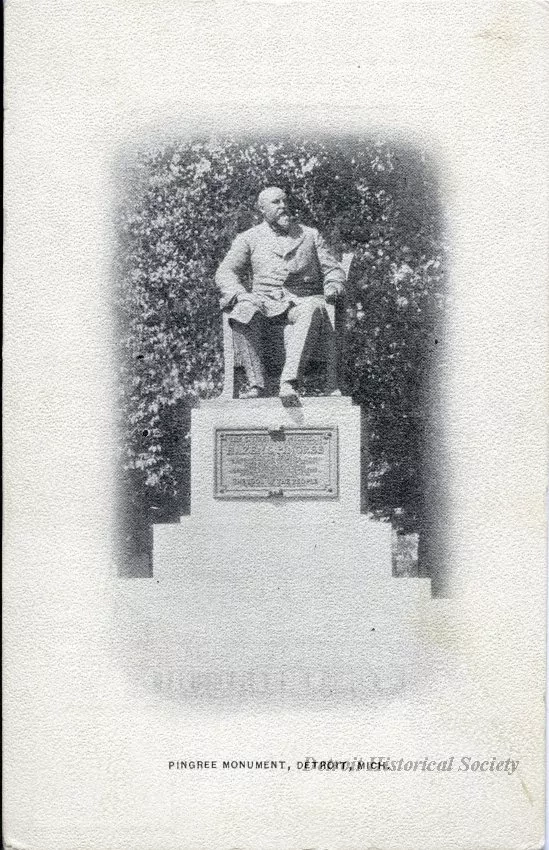 Postcard - Pingree Monument, Detroit, Mich.