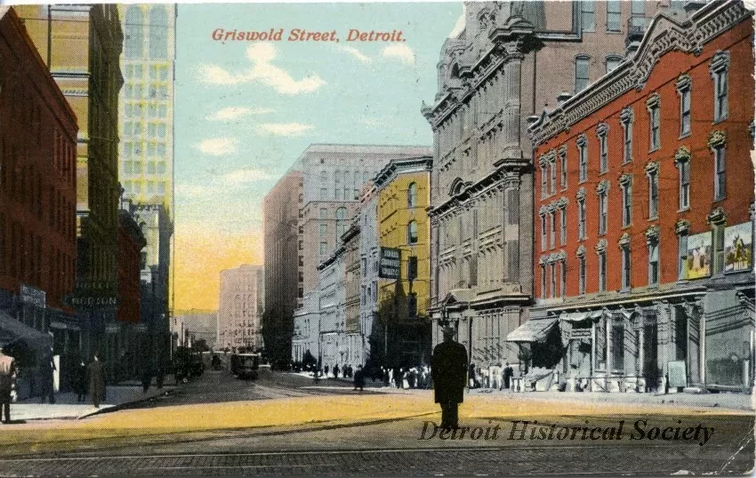 Postcard - Griswold Street, Detroit.