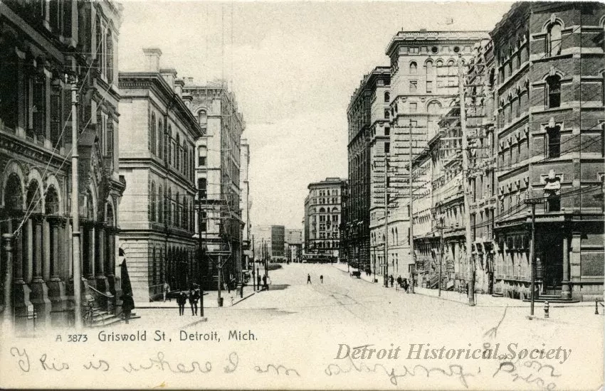 Postcard - Griswold St, Detroit, Mich.