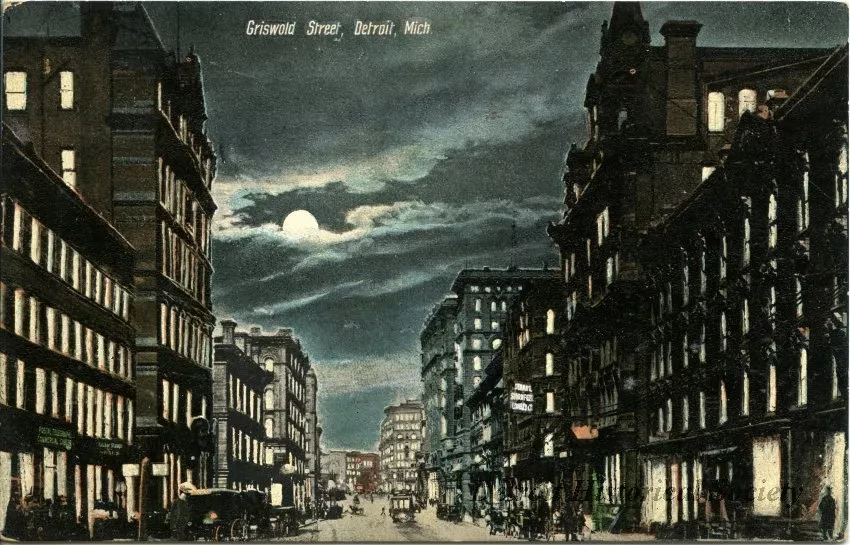 Postcard - Griswold Street, Detroit, Mich.