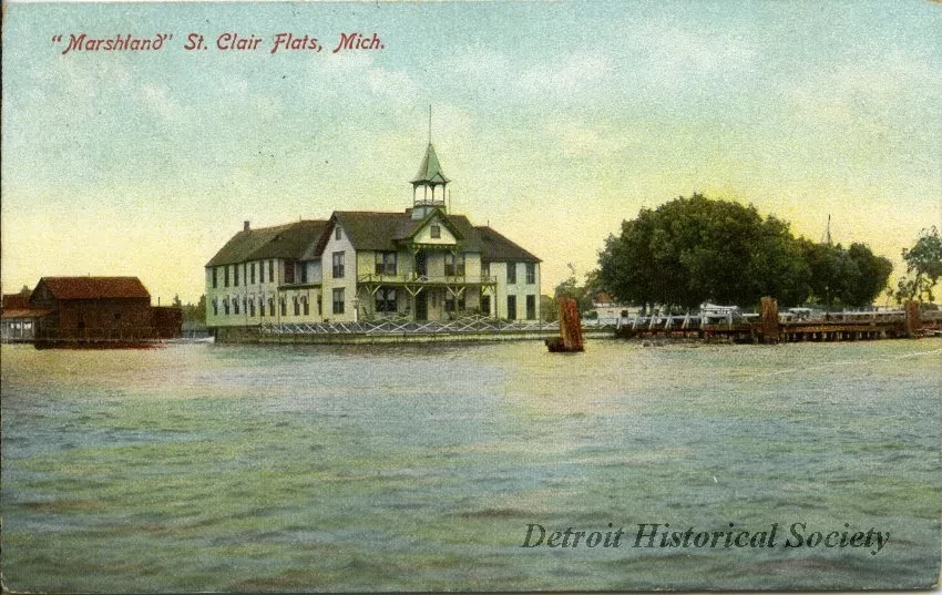 Postcard - "Marshland" St. Clair Flats, Mich.
