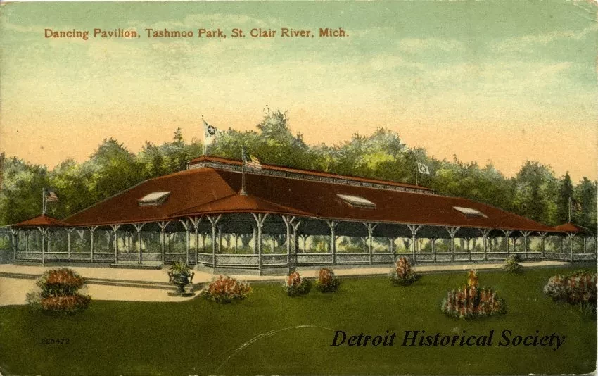 Postcard - Dancing Pavilion, Tashmoo Park, St. Clair River, Mich.