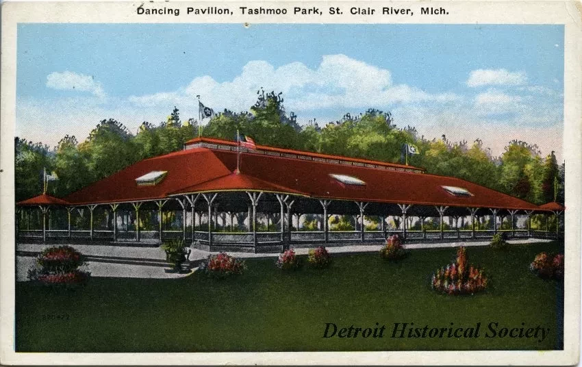 Postcard - Dancing Pavilion, Tashmoo Park, St. Clair River, Mich.