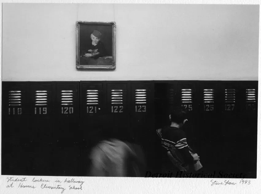 Print, Photographic - Student Lockers in Hallway at Harms Elementary School