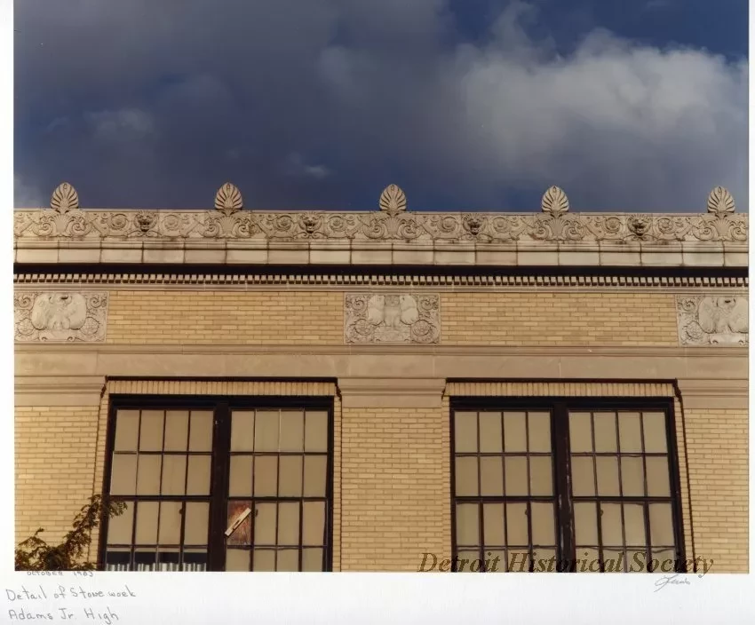 Print, Photographic - Detail of Stonework, Adams Jr. High