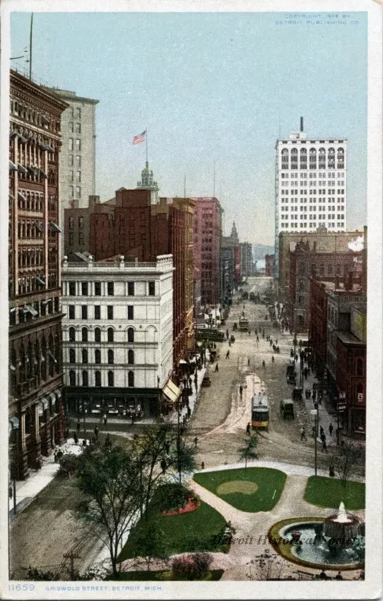 Postcard - Griswold Street, Detroit, Mich.