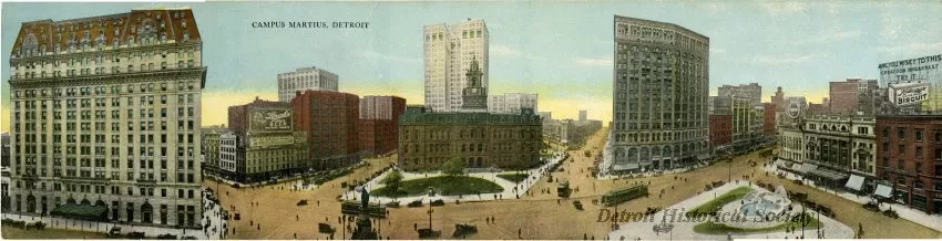 Postcard - Campus Martius, Detroit