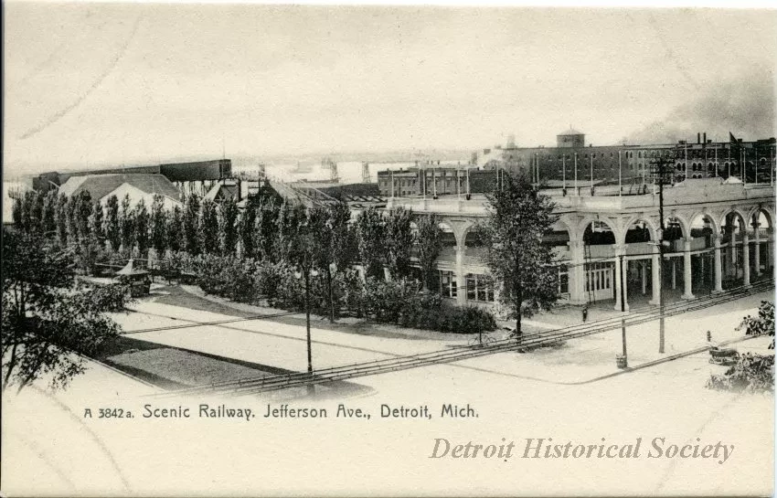 Postcard - Scenic Railway, Jefferson Ave., Detroit, Mich.