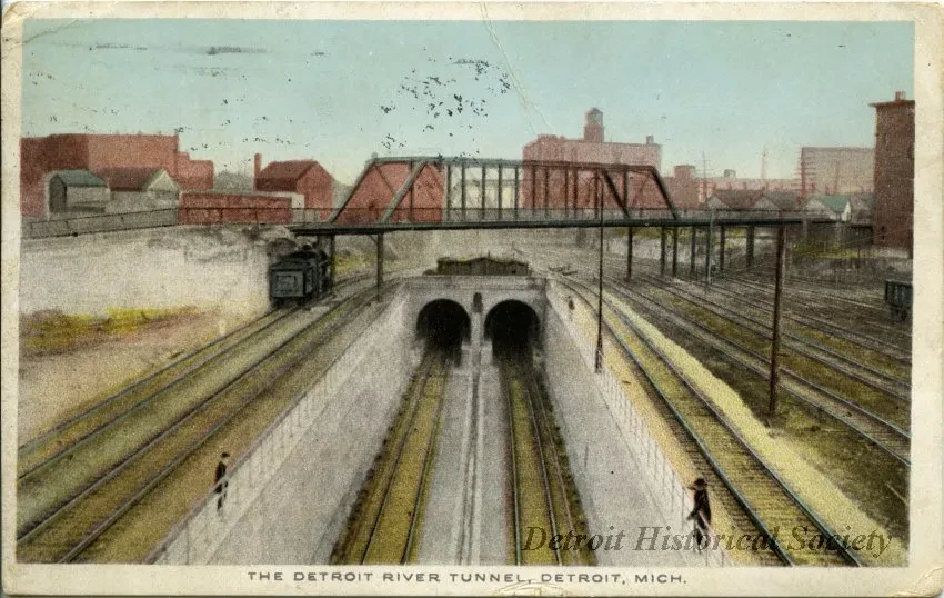 Postcard - The Detroit River Tunnel, Detroit, Mich.