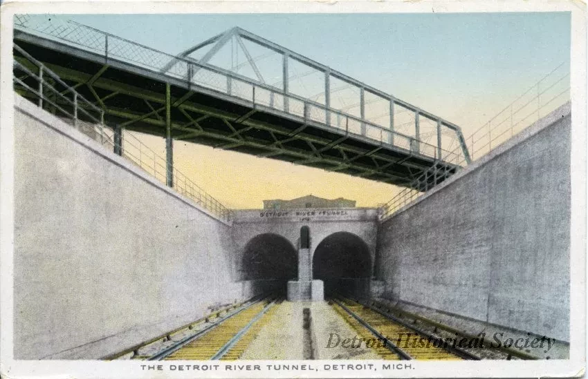 Postcard - The Detroit River Tunnel, Detroit, Mich.