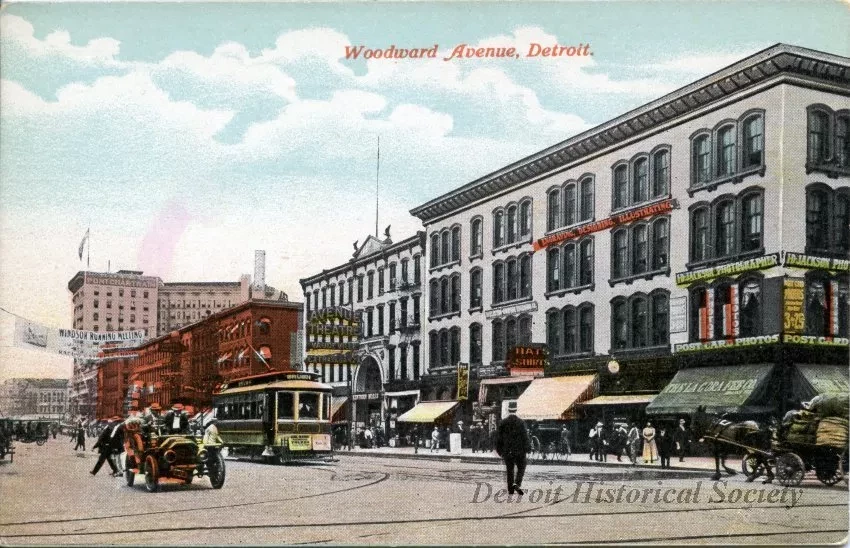 Postcard - Woodward Avenue, Detroit.