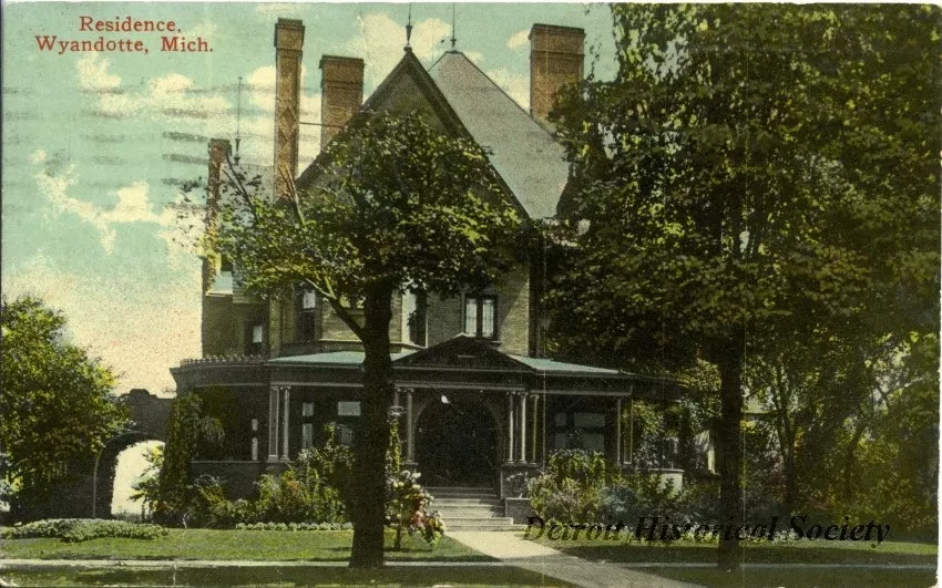 Postcard - Residence, Wyandotte, Mich.