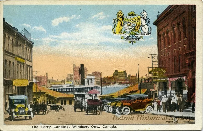 Postcard - The Ferry Landing, Windsor, Ont., Canada.