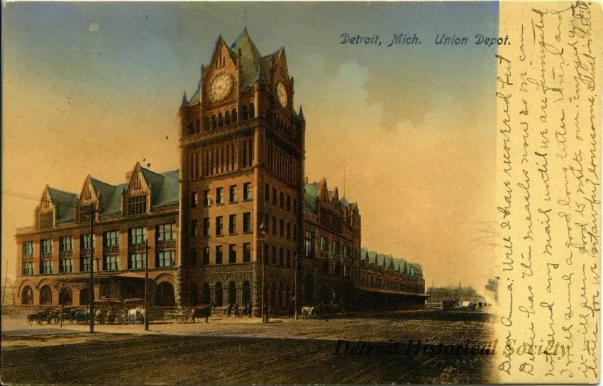 Postcard - Detroit, Mich. Union Depot,