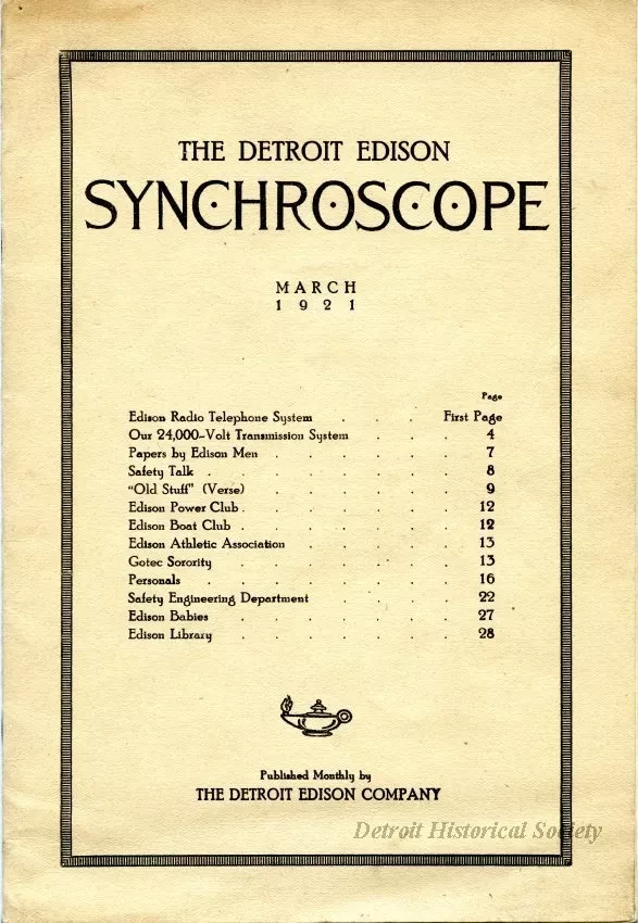 Booklet - The Detroit Edison Synchroscope