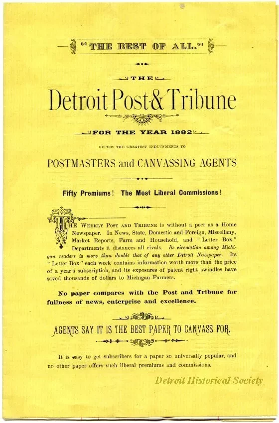 Advertisement - Detroit Post & Tribune