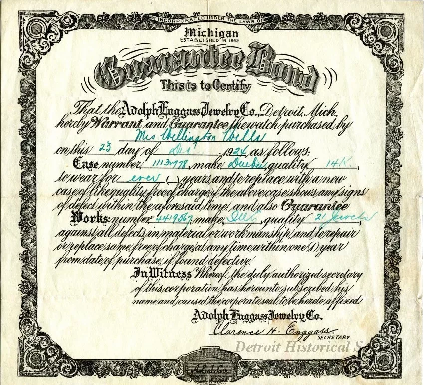 Certificate - Guarantee Bond