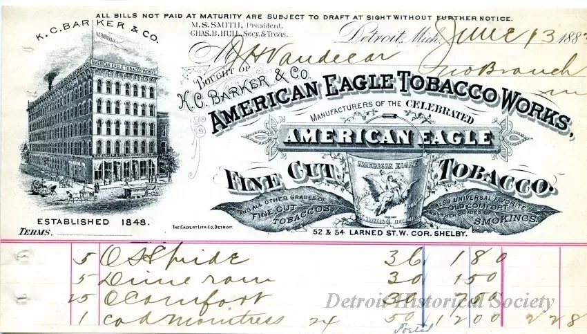 Receipt - American Eagle Tobacco Works