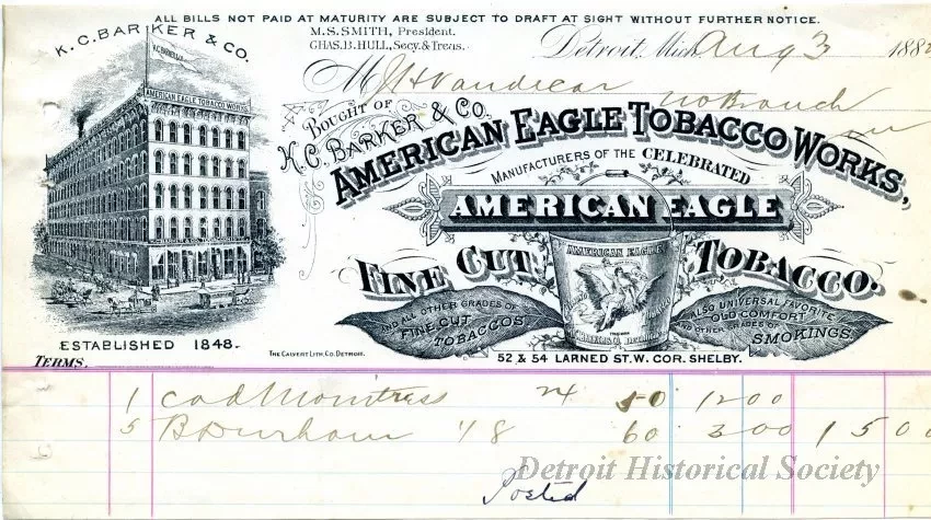 Receipt - American Eagle Tobacco Works