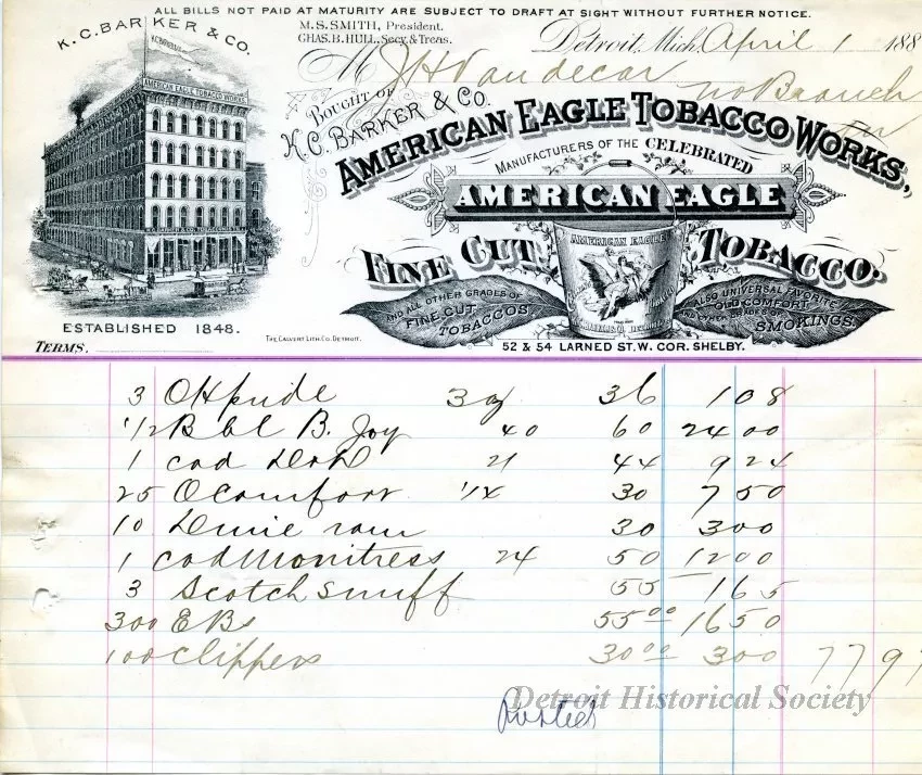 Receipt - American Eagle Tobacco Works