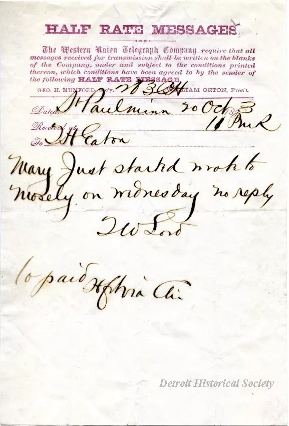 Telegram - The Western Union Telegraph Company