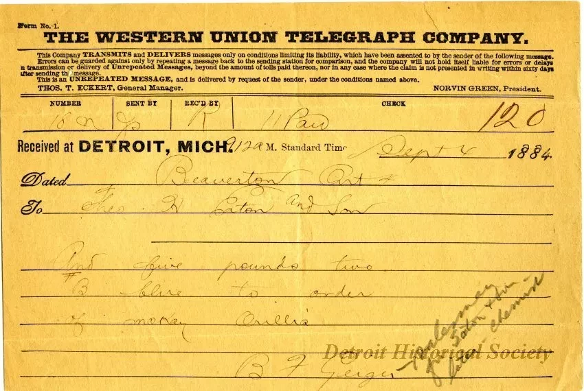 Telegram - The Western Union Telegraph Company