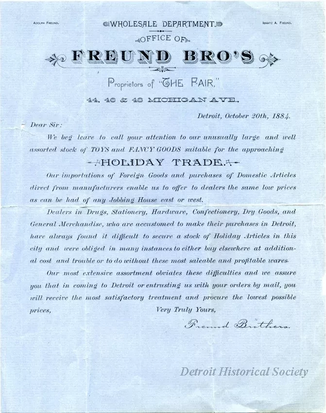 Advertisement - Freund Brothers