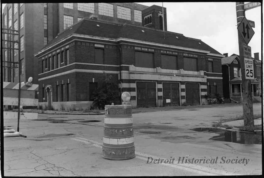 Print, Photographic - Fire House, Corner of Bagley and Sixth, Detroit