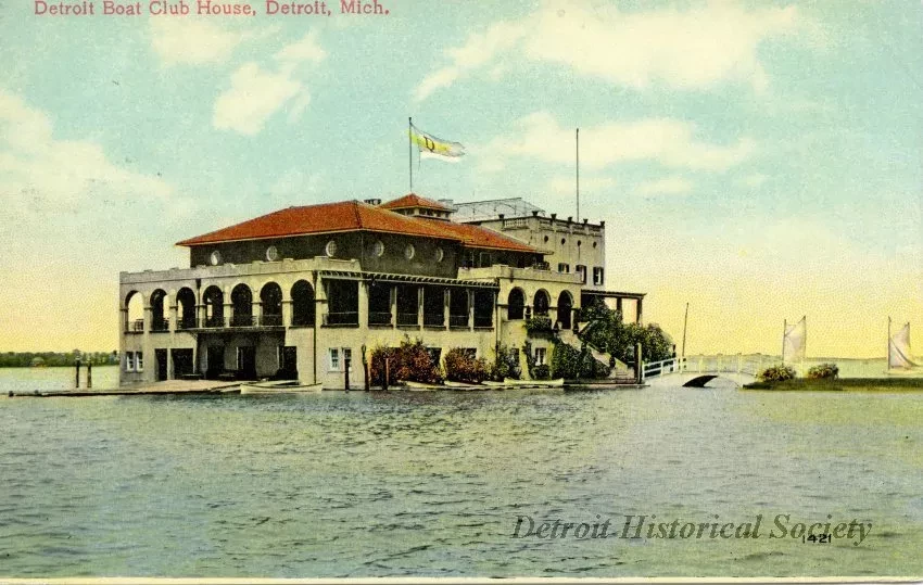 Postcard - Detroit Boat Club House, Detroit, Mich.
