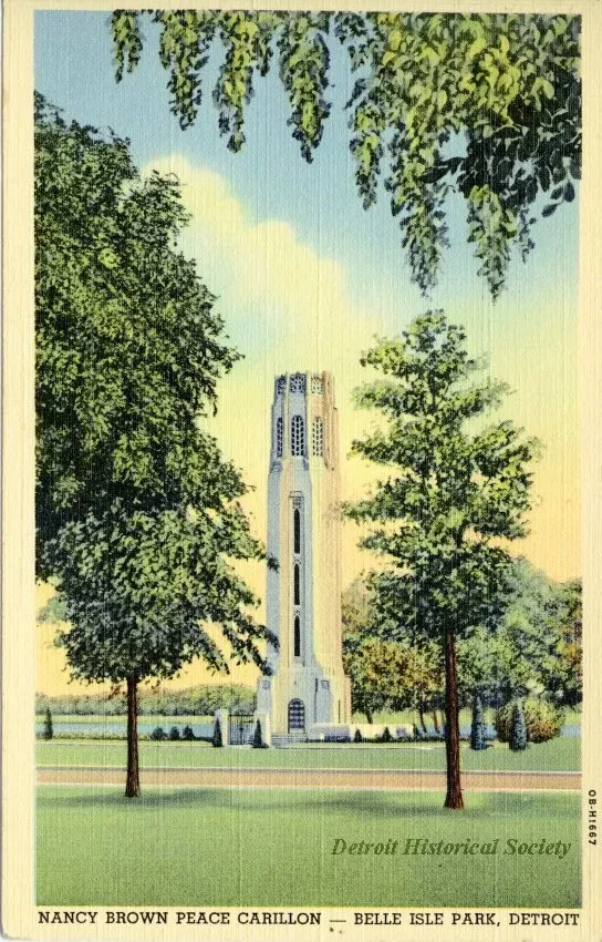 Postcard - Nancy Brown Peace Carillon - Belle Isle Park, Detroit