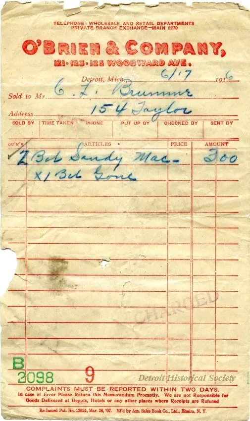 Bill-of-sale - O'Brien & Company