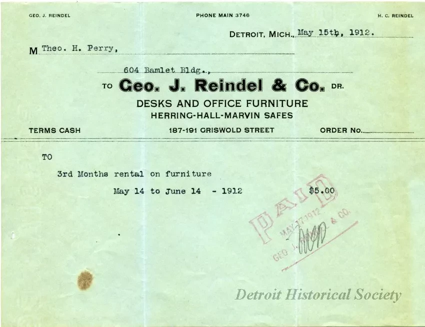 Bill-of-sale - George J. Reindel & Company