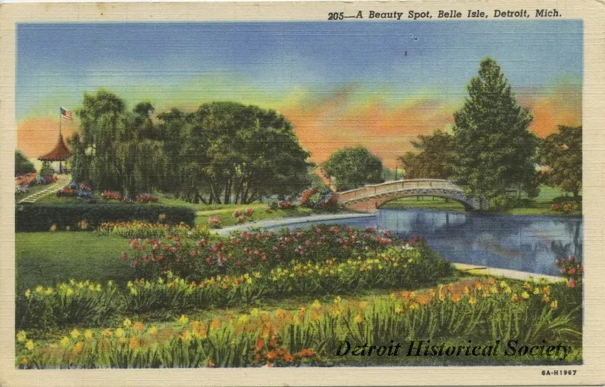Postcard - A Beauty Spot, Belle Isle, Detroit, Mich.