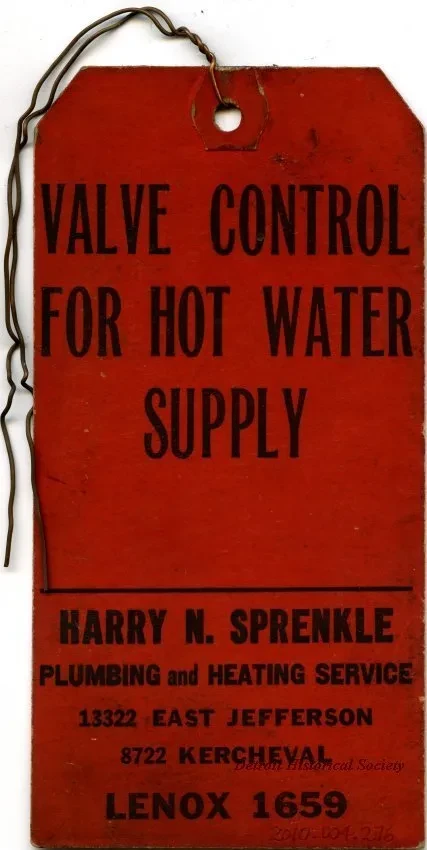 Card, Trade - Harry N. Sprenkle Plumbing and Heating Service