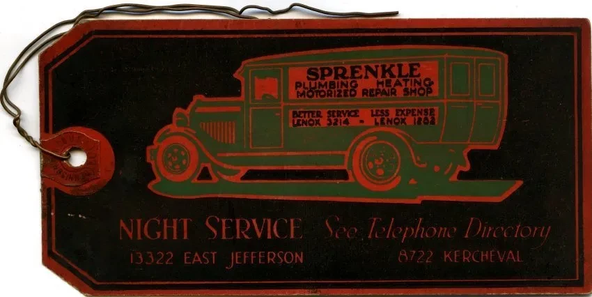 Card, Trade - Harry N. Sprenkle Plumbing and Heating Service