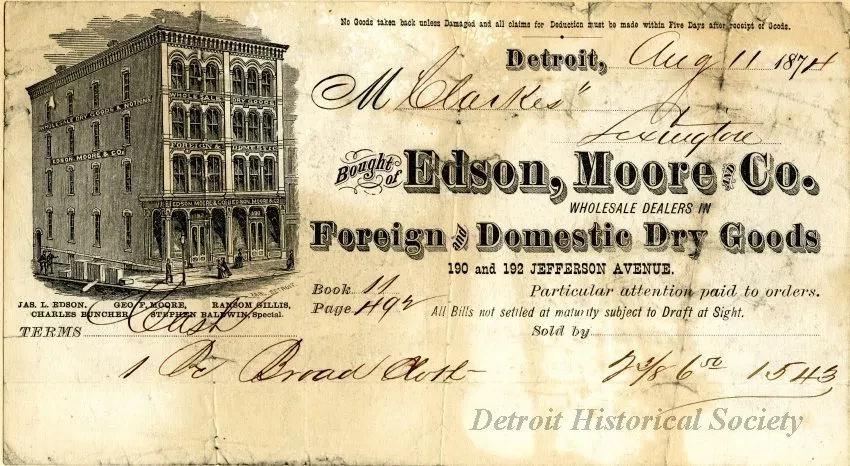 Bill-of-sale - Edson, Moore and Company