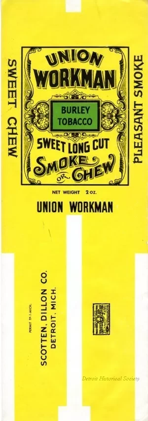 Wrapper - Union Workman Sweet Long Cut Smoke or Chew, 
Burley Tobacco