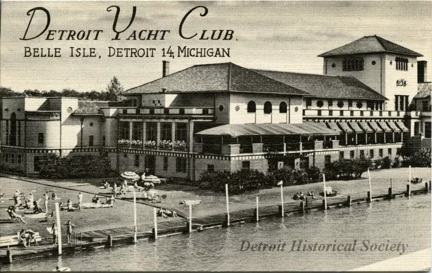 Postcard - Detroit Yacht Club, Belle Isle, Detroit 14, Michigan