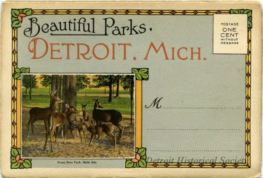 Post Folder - Beautiful Parks, Detroit, Mich.