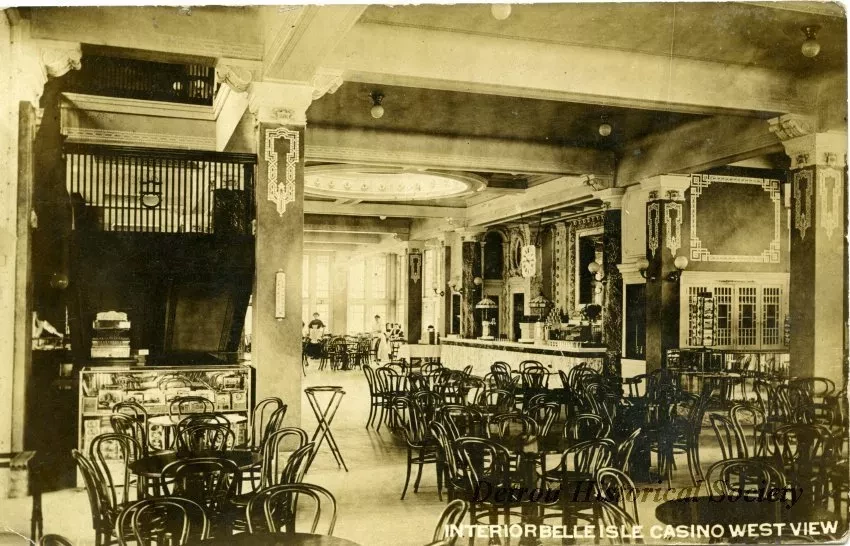 Postcard - Interior Belle Isle Casino West View