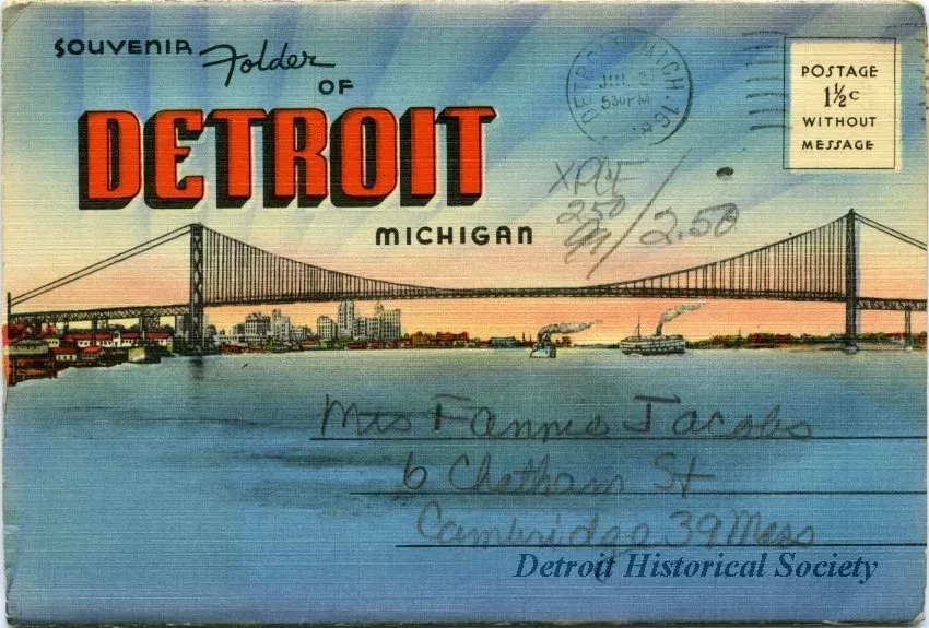 Post Folder - Souvenir Folder of Detroit Michigan