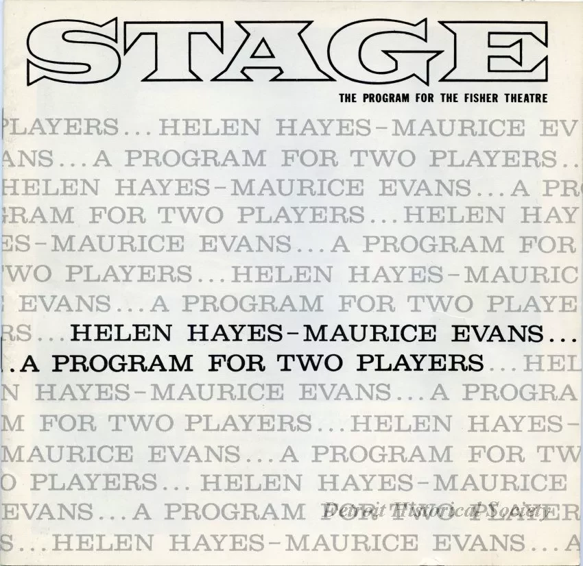 Program, Theater - Stage: The Program for the Fisher Theatre
