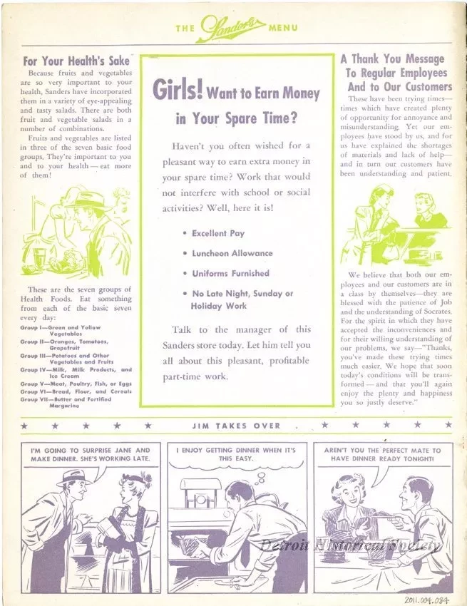 Menu - The Sanders Menu